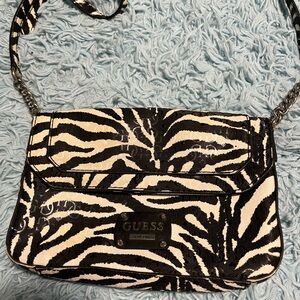 GUESS Black and White Zebra Crossbody Bag